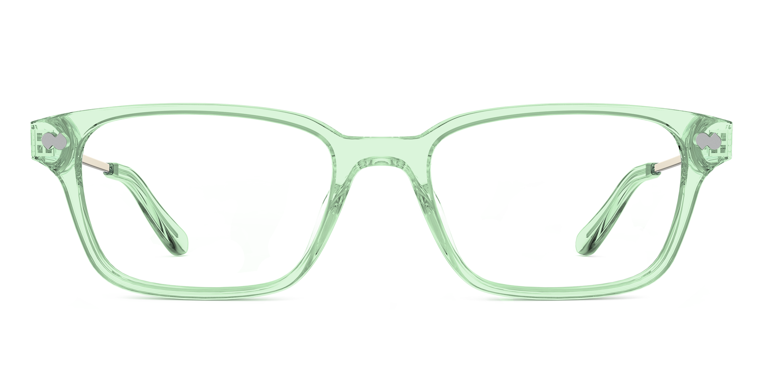 The Finley - Mixed Material Green Clear Gold Metal