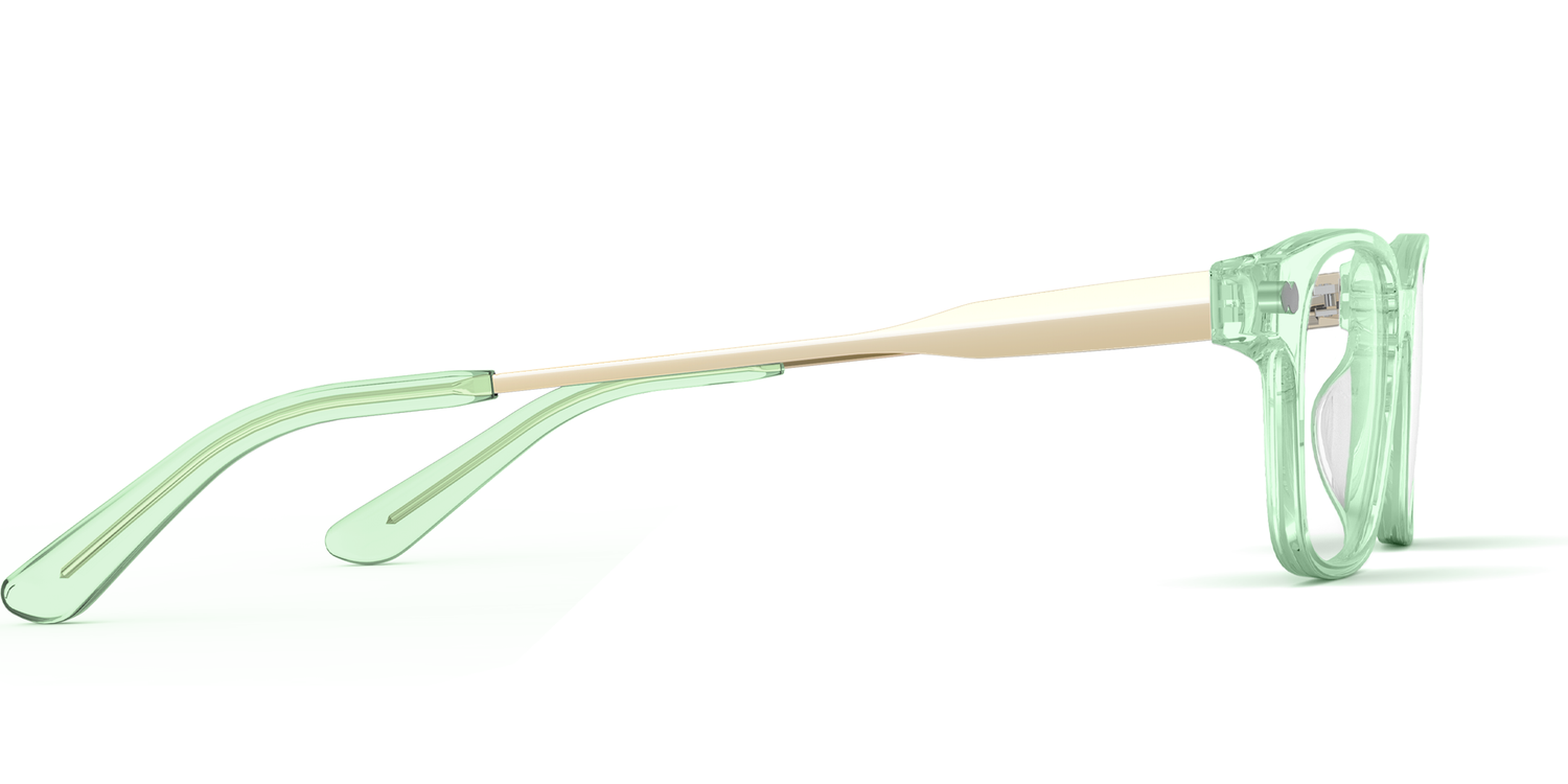 The Finley - Mixed Material Green Clear Gold Metal