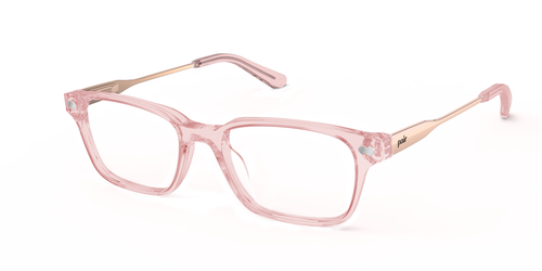 Mixed Material Pink Clear Rose Gold Metal