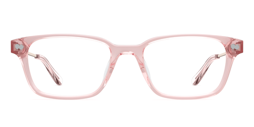 Mixed Material Pink Clear Rose Gold Metal