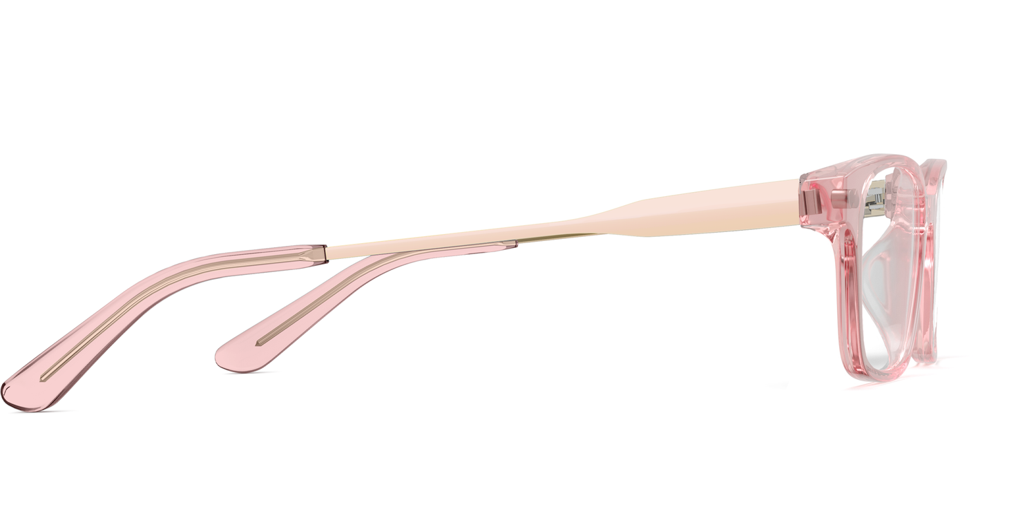 Mixed Material Pink Clear Rose Gold Metal