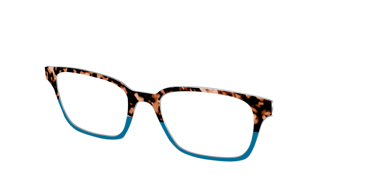 The Bondi Blue Tortoise Split - Angle Top Image - Pair Eyewear