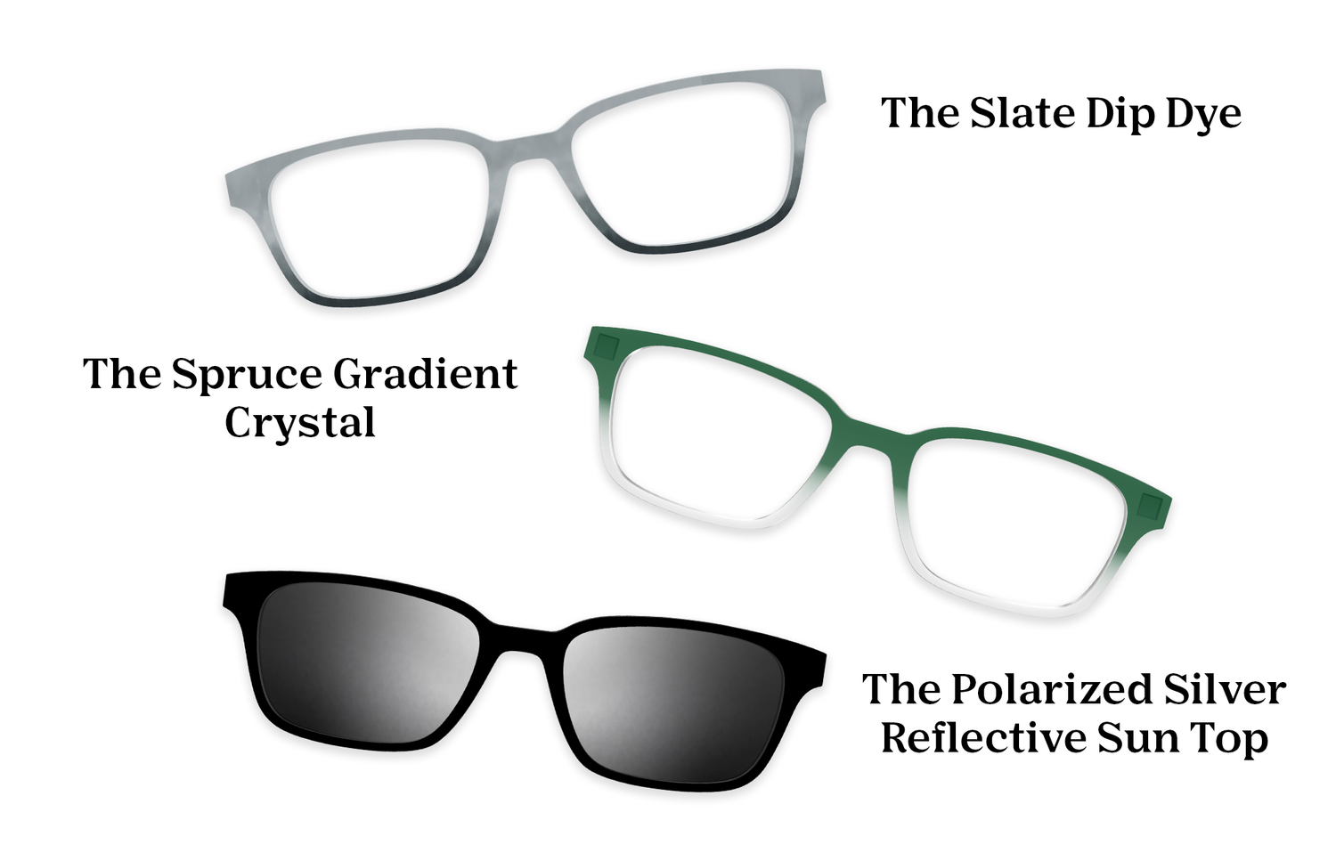 The Finley - Mixed Material - Lensless - Pairing Set - Pair Eyewear