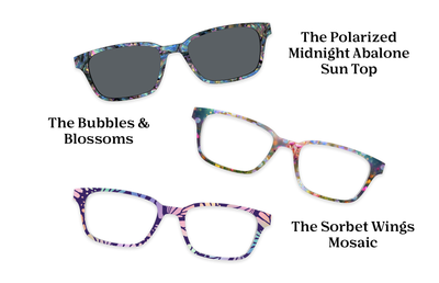 The Finley - Teal Pearlized Gradient Acetate Silver Metal - Pairing Set - Pair Eyewear