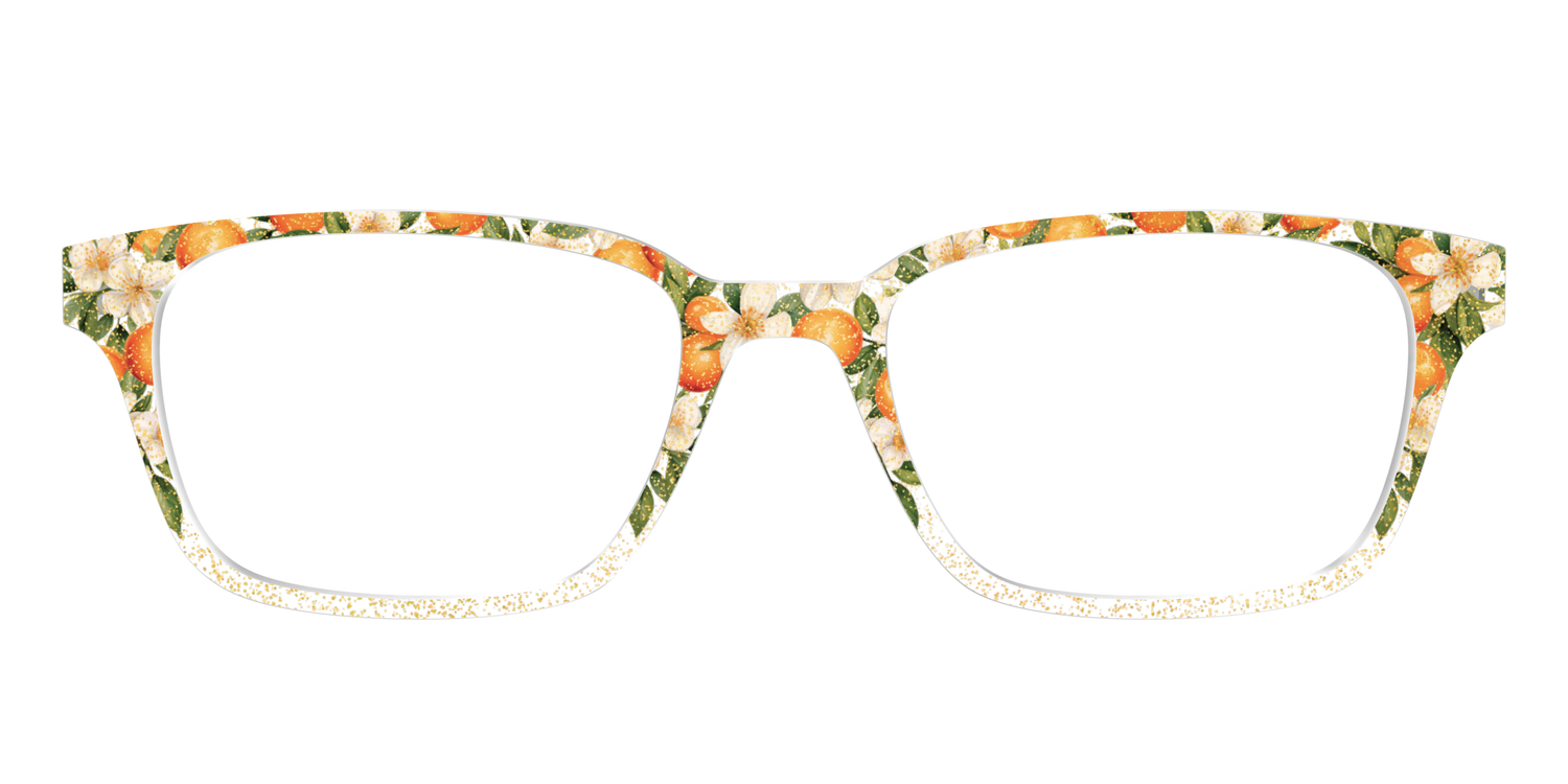 The Orange Blossom Glitter Crystal - Front Top Image - Pair Eyewear