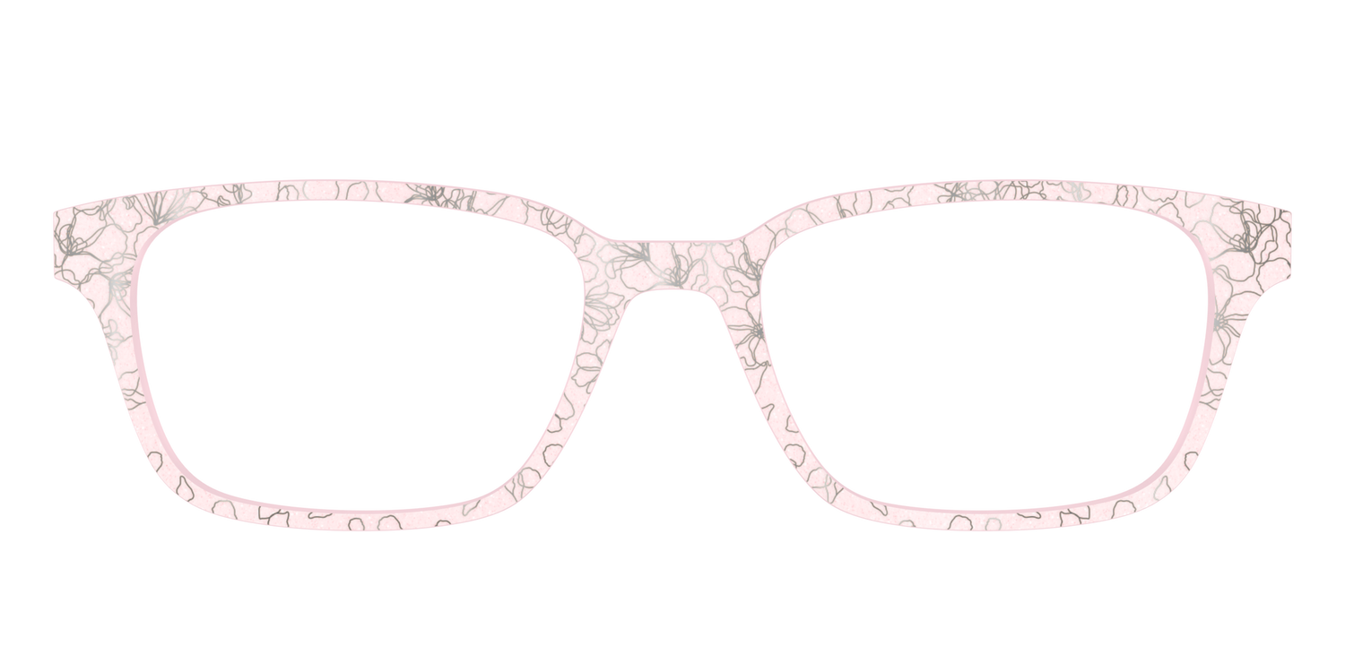 The Pink Shimmer Petals with Silver Foil - Front Top Image - Pair Eyewear
