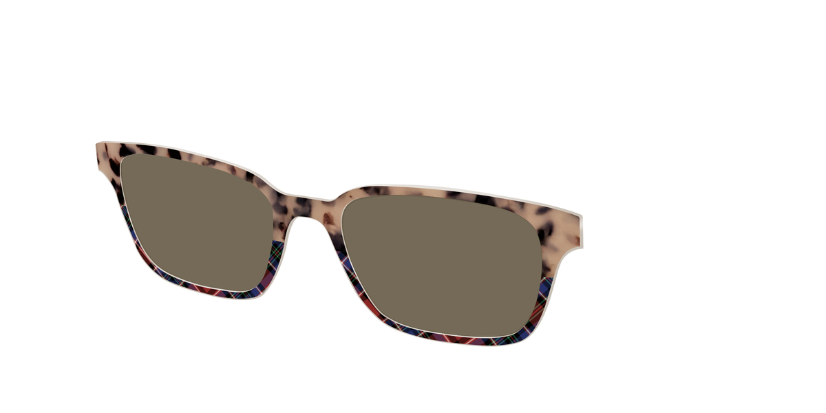 The Polarized Cookie Dough Tortoise & Plaid Split Sun Top - Angle Top Image - Pair Eyewear