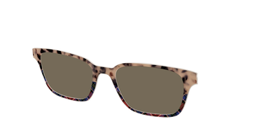 The Polarized Cookie Dough Tortoise & Plaid Split Sun Top - Angle Top Thumbnail - Pair Eyewear