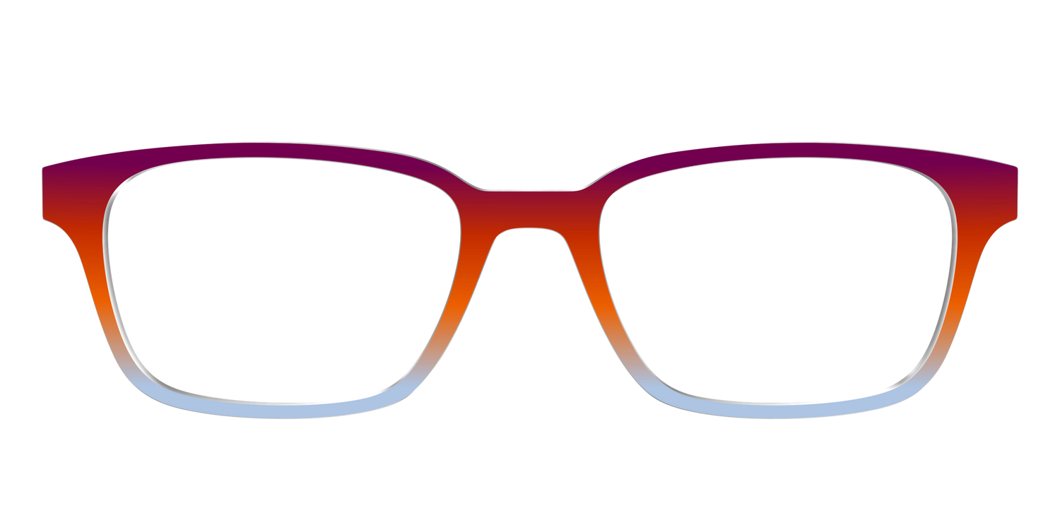 The Raspberry to Periwinkle Gradient - Front Top Image - Pair Eyewear