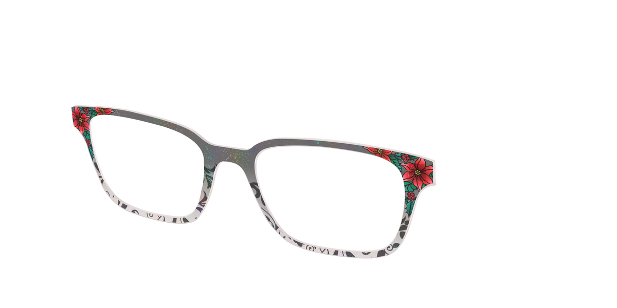 The Romantic Poinsettia Holographic Crystal - Angle Top Image - Pair Eyewear