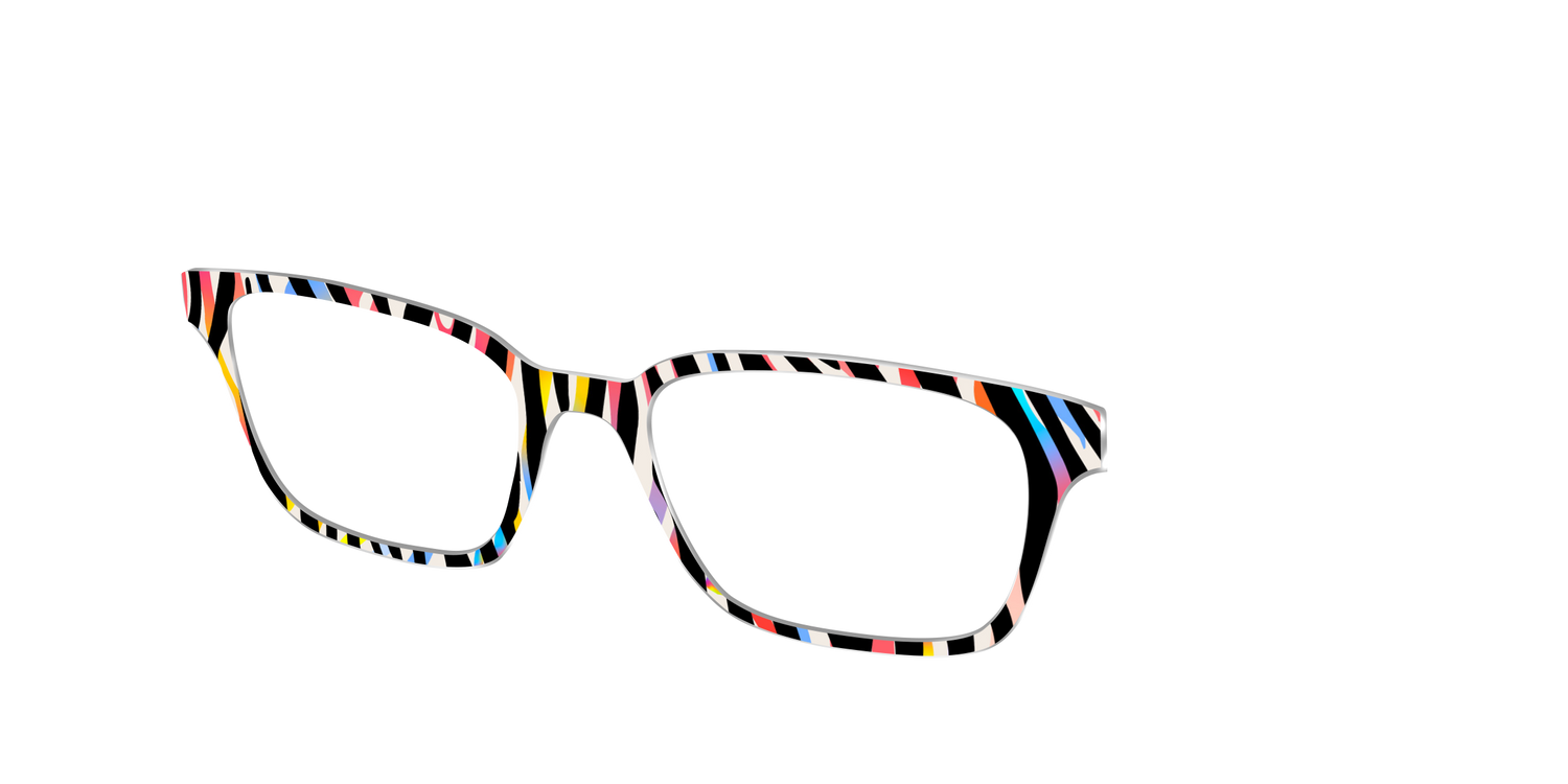 The Vivid Zebra Stripes - Angle Top Image - Pair Eyewear