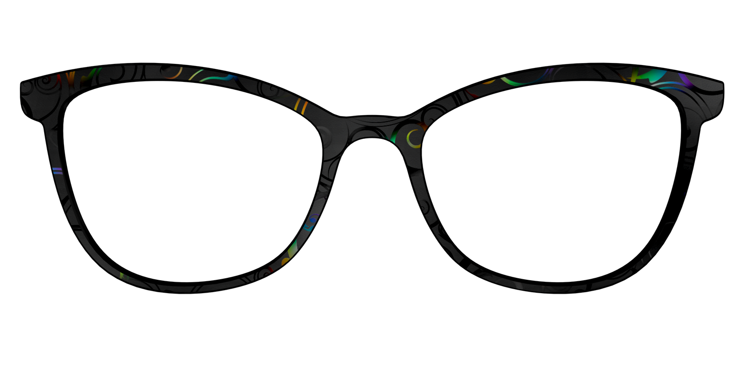 The Black Holographic Scrolls - Front Top Image - Pair Eyewear