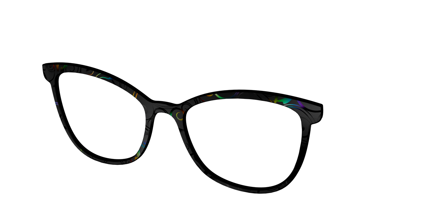 The Black Holographic Scrolls - Angle Top Image - Pair Eyewear