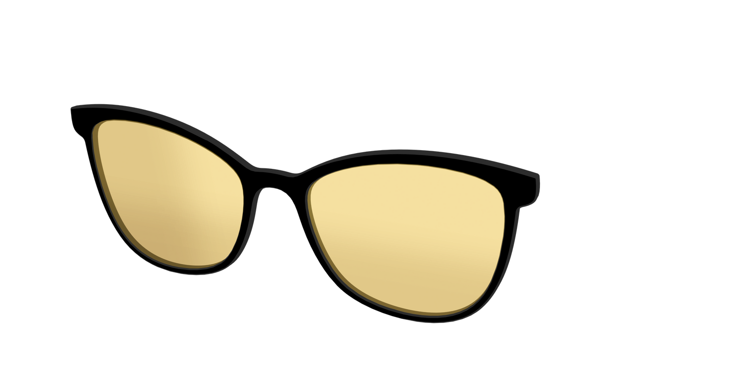 The Black With Citrine Yellow Lens - Angle Top Image - Pair Eyewear