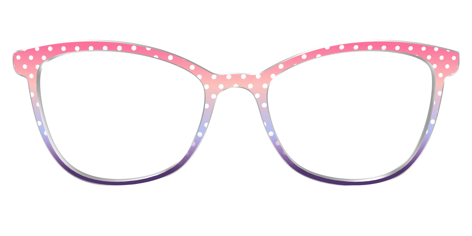 The Coral to Lilac Gradient Polka Dot - Front Top Image - Pair Eyewear