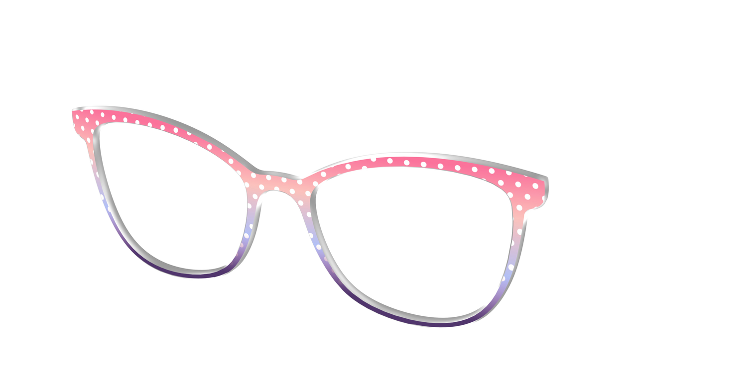 The Coral to Lilac Gradient Polka Dot - Angle Top Image - Pair Eyewear