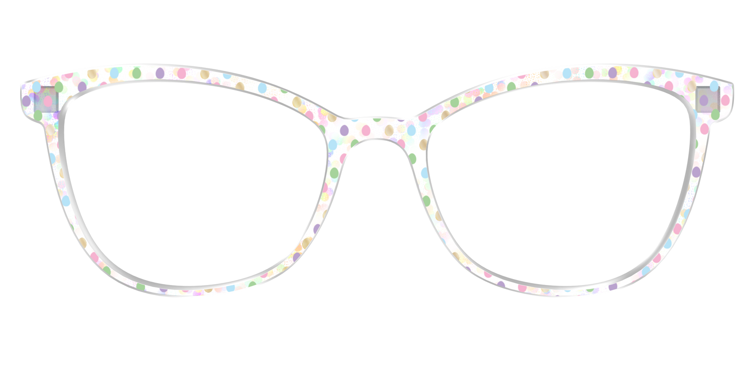 The Egg Polka Dot with Gold Foil Crystal - Front Top Image - Pair Eyewear