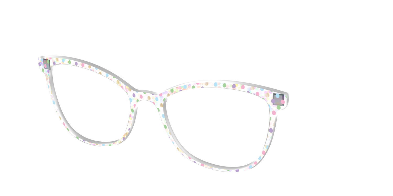 The Egg Polka Dot with Gold Foil Crystal - Angle Top Image - Pair Eyewear