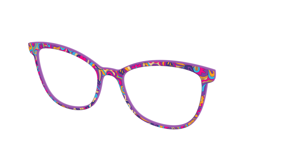 The Flower Power Paisley with Gold Foil - Angle Top Image - Pair Eyewear