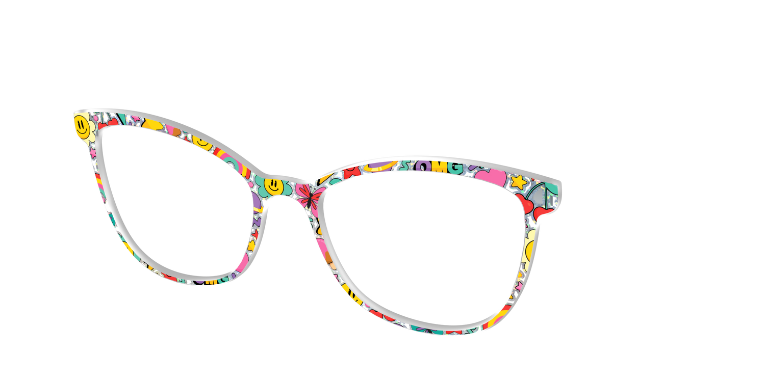 The Funky Foil Stickers - Angle Top Image - Pair Eyewear