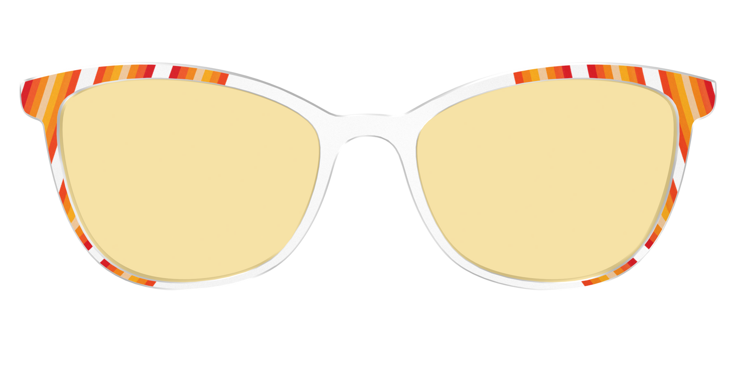 The Groovy Stripes with Citrine Yellow Lens - Front Top Image - Pair Eyewear