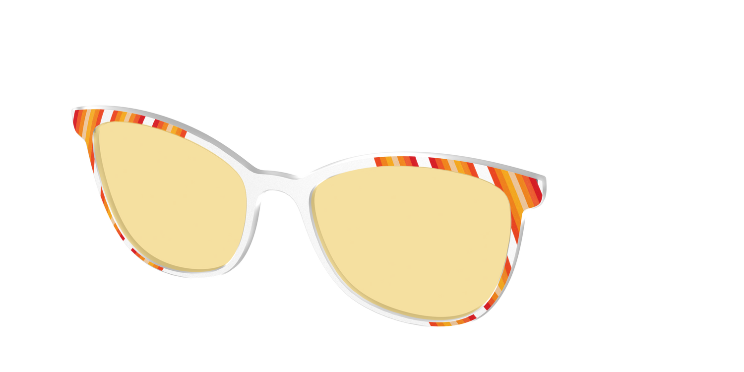 The Groovy Stripes with Citrine Yellow Lens - Angle Top Image - Pair Eyewear