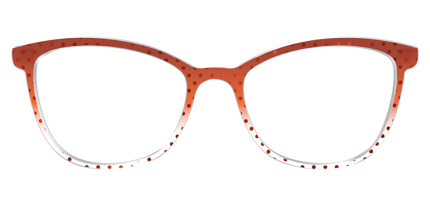 The Inferno Orange Gradient Crystal Polka Dots - Front Top Image - Pair Eyewear