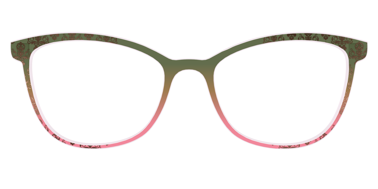 The Olive to Rose Trellis with Champagne Foil - Front Top Image - Pair Eyewear