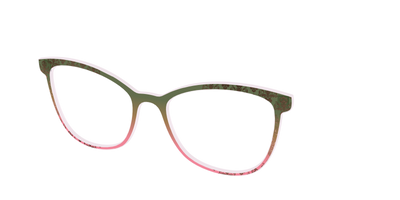 The Olive to Rose Trellis with Champagne Foil - Angle Top Thumbnail - Pair Eyewear