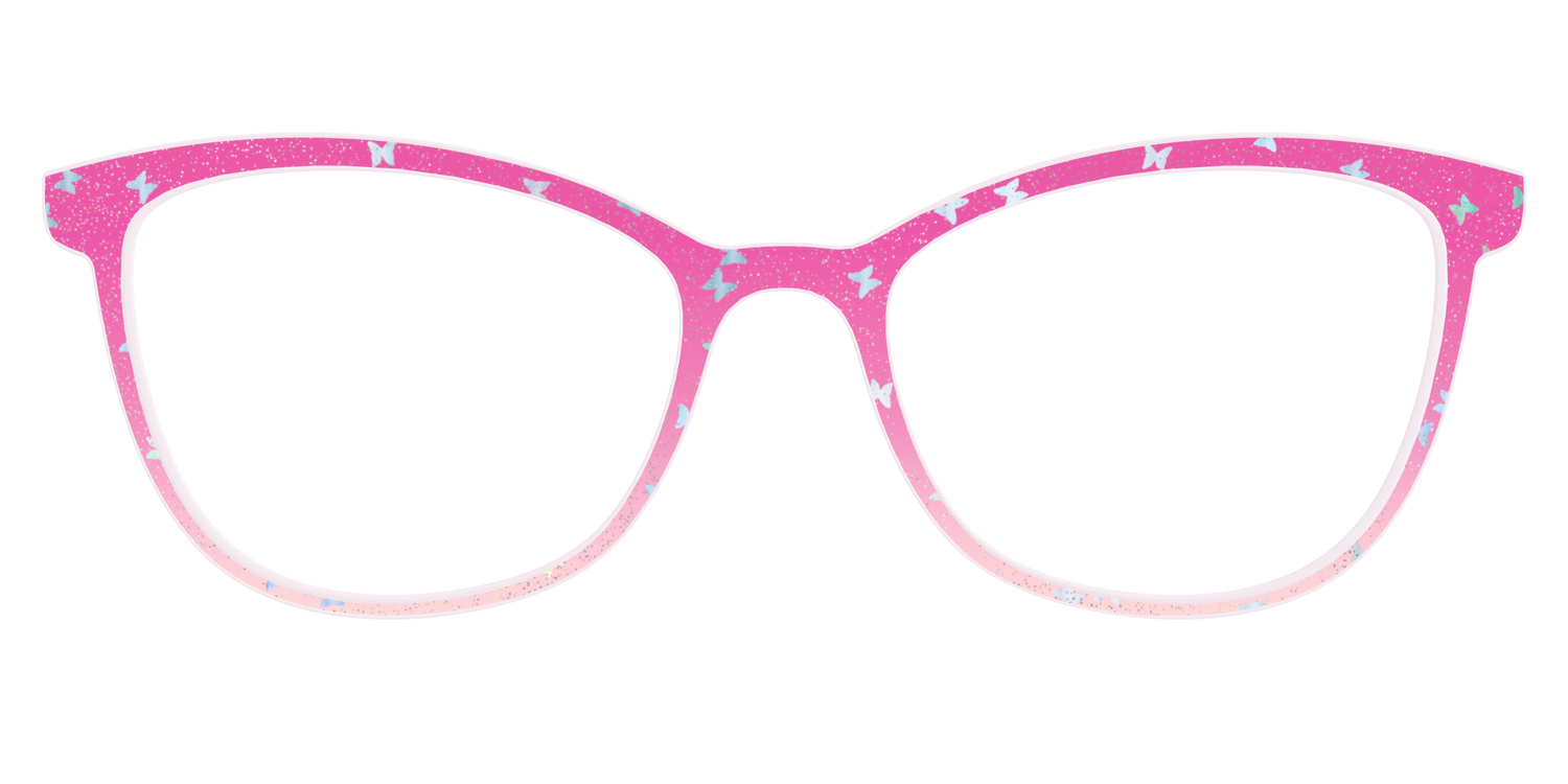 The Pink Butterfly Sparkle Crystal - Front Top Image - Pair Eyewear