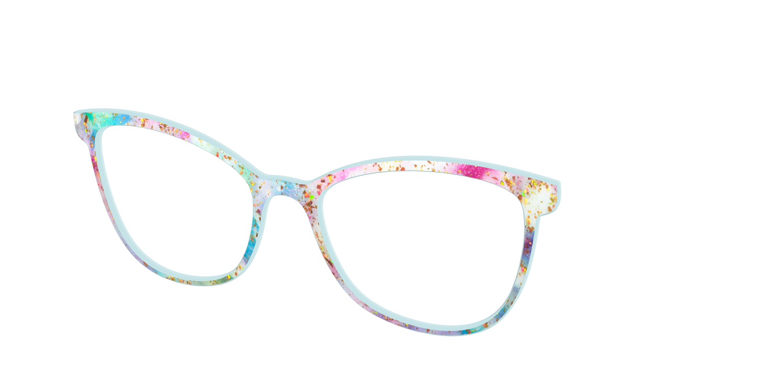 The Pixie Bokeh with Gold Flakes - Angle Top Image - Pair Eyewear