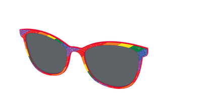 The Polarized Traditional Pride Flag Glitter Sun Top - Angle Top Thumbnail - Pair Eyewear