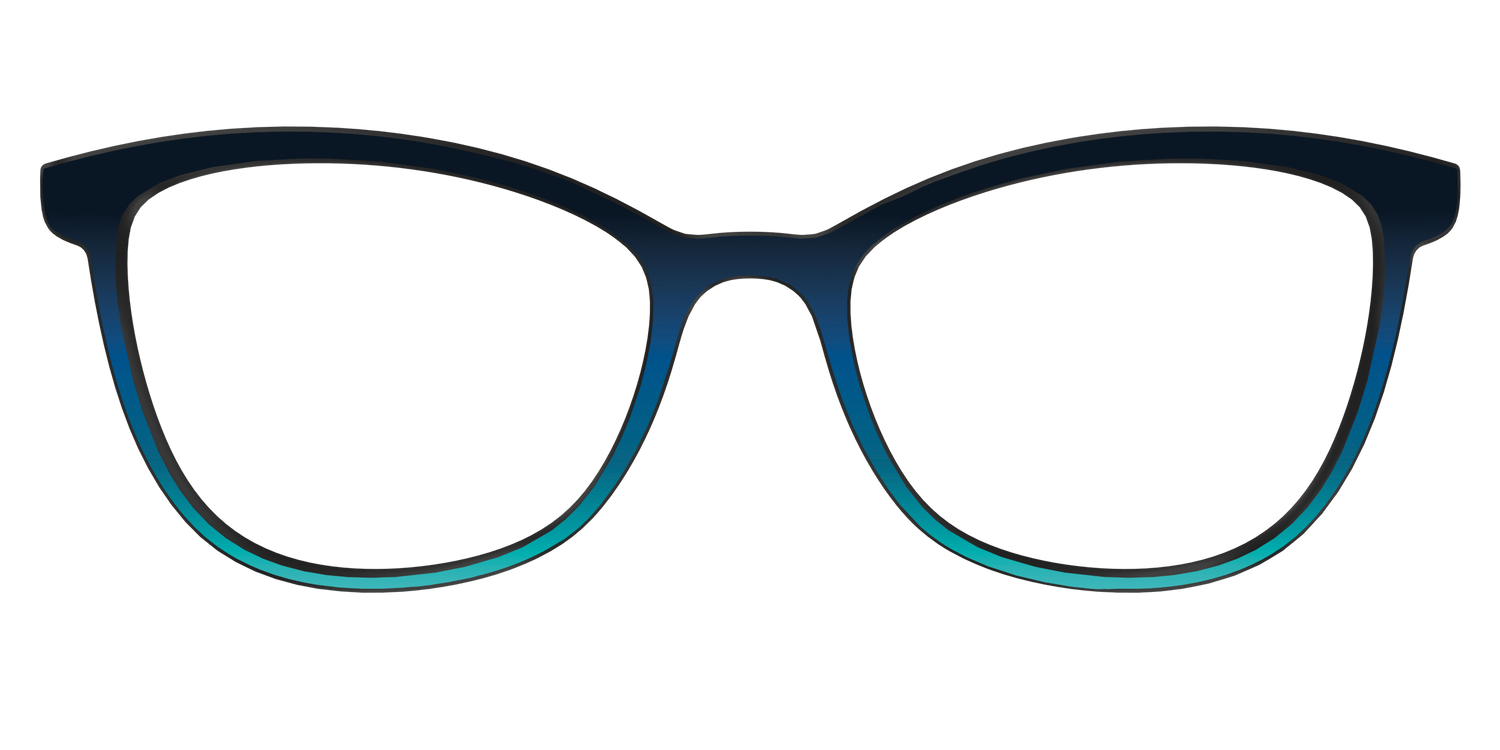 The Royal Blue to Seafoam Gradient - Front Top Image - Pair Eyewear