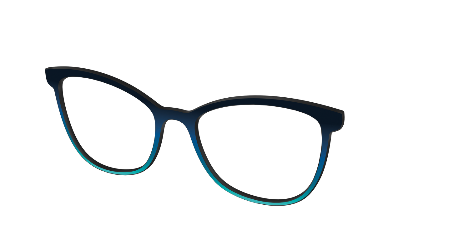 The Royal Blue to Seafoam Gradient - Angle Top Image - Pair Eyewear