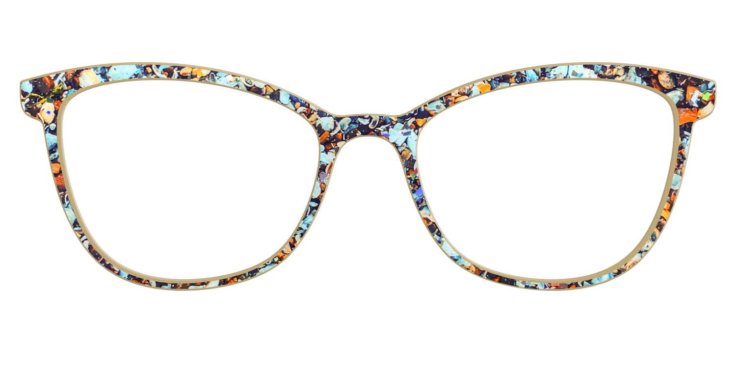 The Seashell Tortoise with Holographic Glitter - Front Top Image - Pair Eyewear