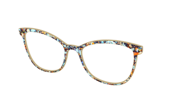 The Seashell Tortoise with Holographic Glitter - Angle Top Thumbnail - Pair Eyewear
