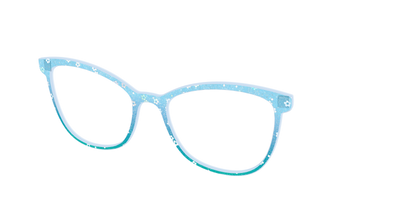 The Sky Blue Crystal with Daisy Glitter - Angle Top Thumbnail - Pair Eyewear