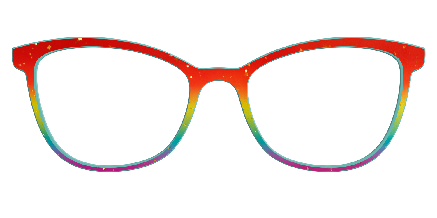 The Spectrum Gradient with Gold Flakes - Front Top Image - Pair Eyewear