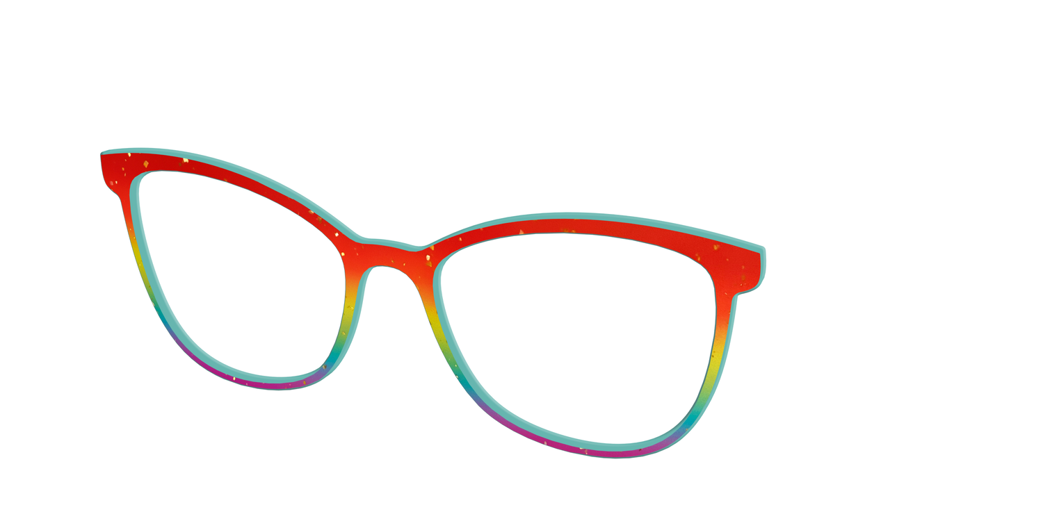 The Spectrum Gradient with Gold Flakes - Angle Top Image - Pair Eyewear