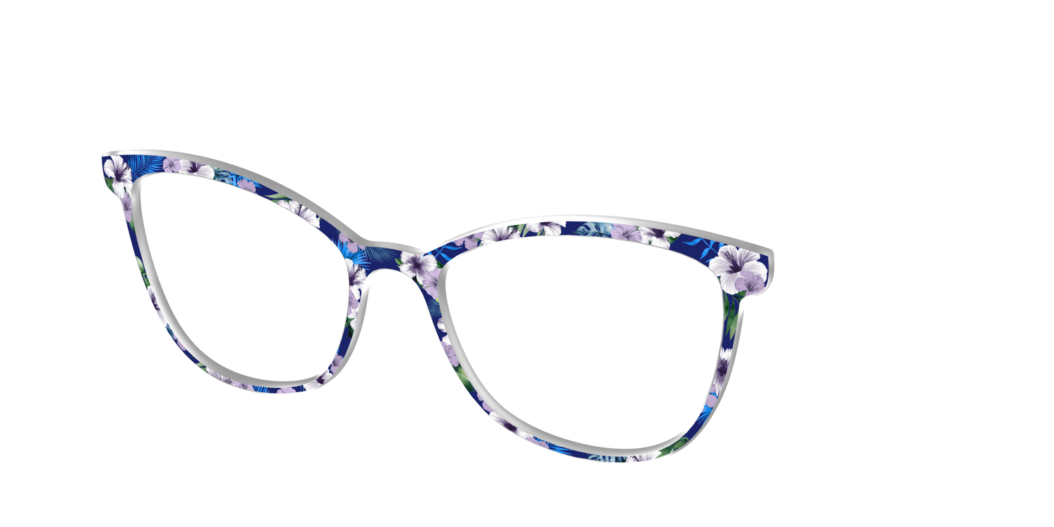 The Tropical Blue Blossoms - Angle Top Image - Pair Eyewear