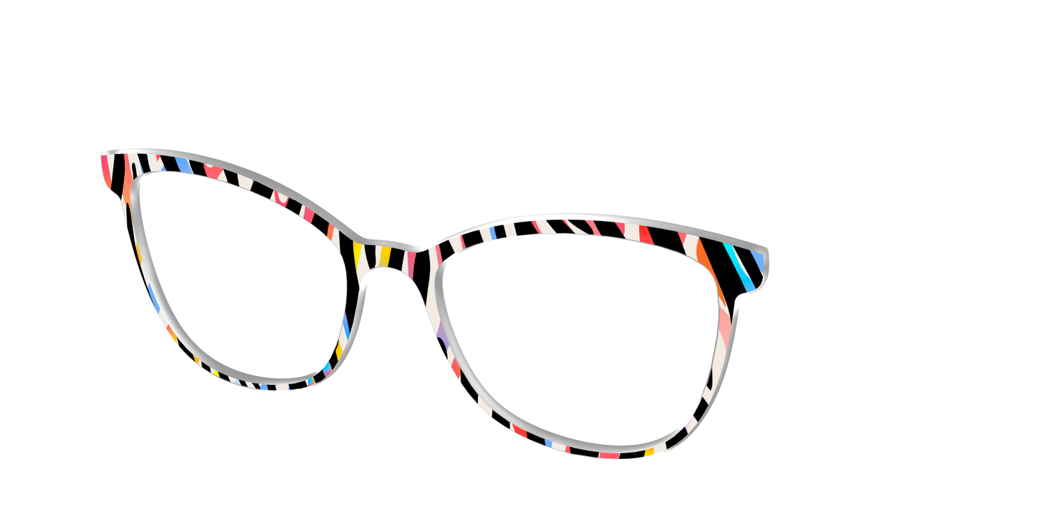 The Vivid Zebra Stripes - Angle Top Image - Pair Eyewear