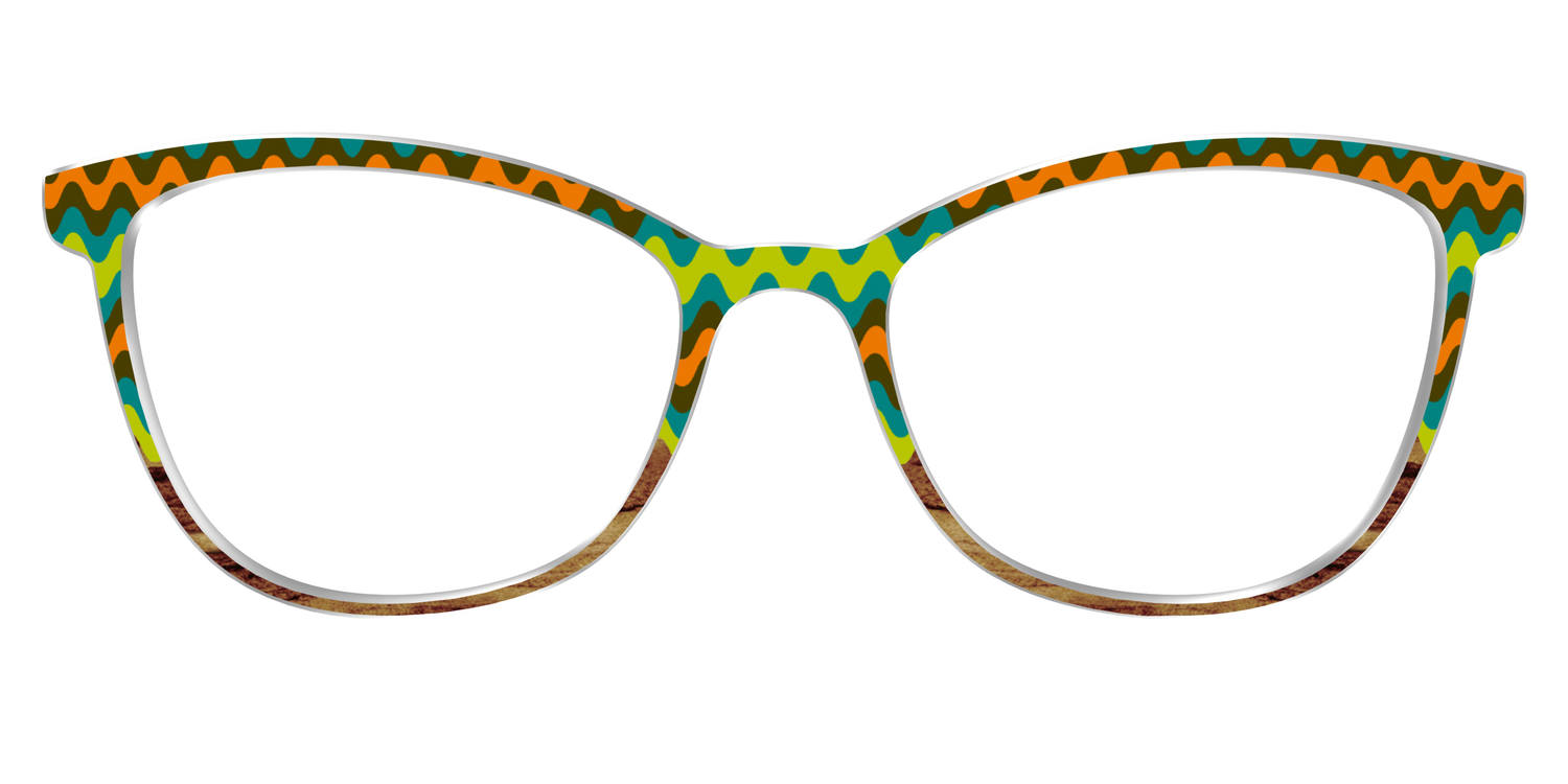 The Woodgrain Waves - Front Top Image - Pair Eyewear