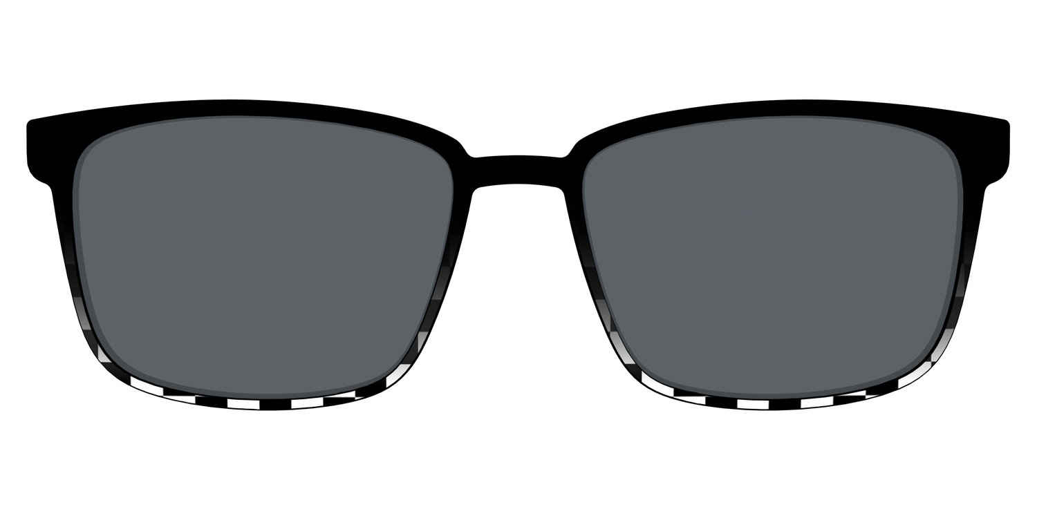 The Polarized Checkerboard Fade Sun Top - Front Top Image - Pair Eyewear
