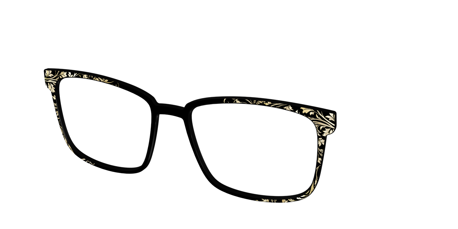 The Gold Foil Vines - Angle Top Image - Pair Eyewear