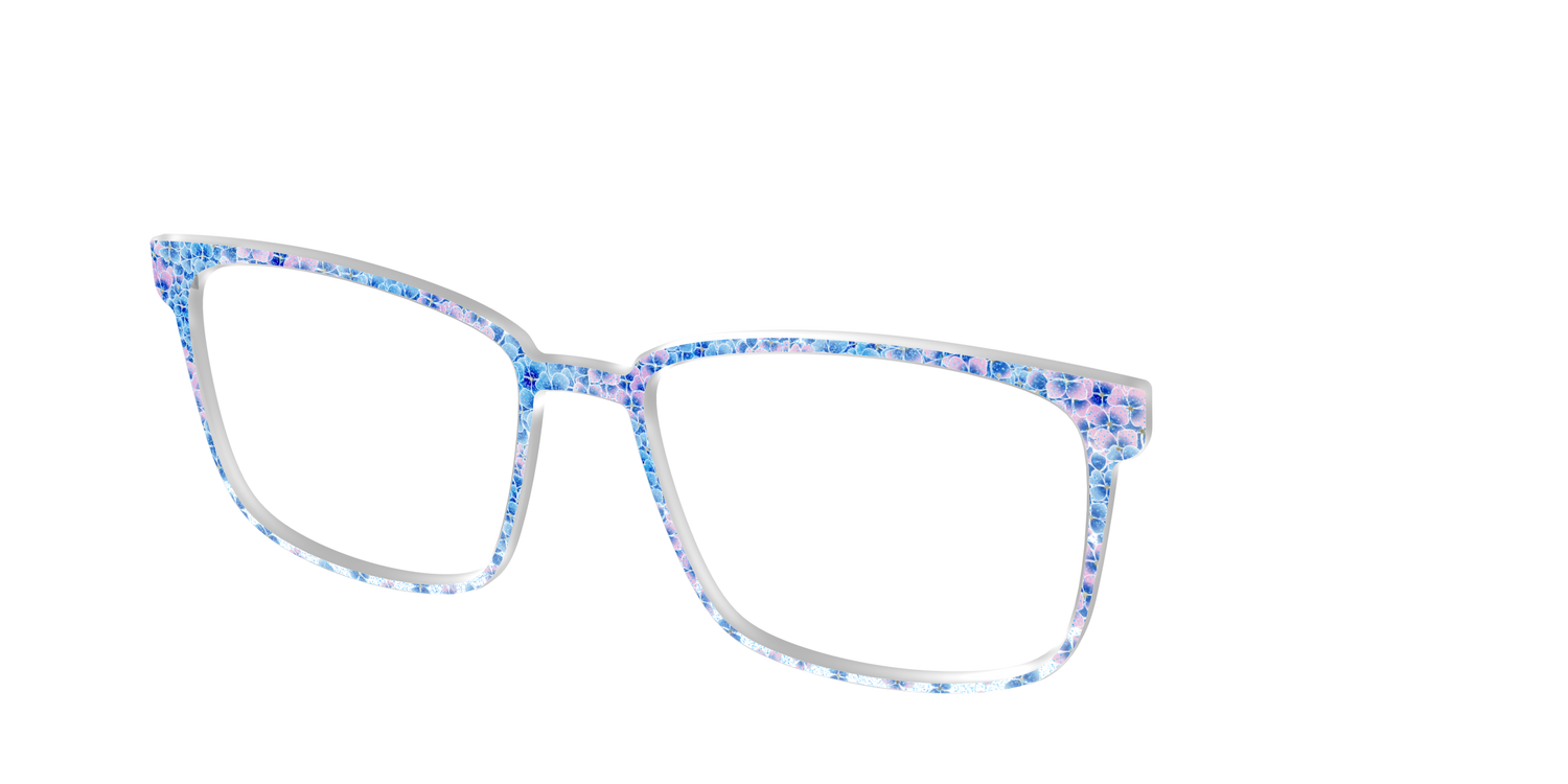 The Hydrangea Confetti Crystal with Gold Foil - Angle Top Image - Pair Eyewear