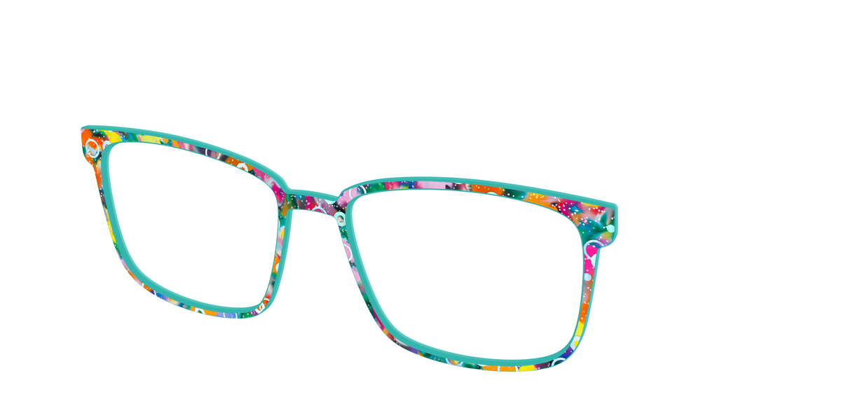 The Imaginative Tortoise with Bubble Glitter - Angle Top Image - Pair Eyewear