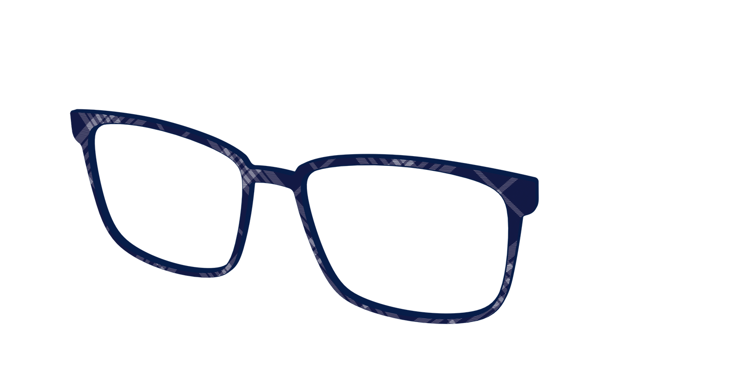 The Navy Twill Plaid - Angle Top Image - Pair Eyewear