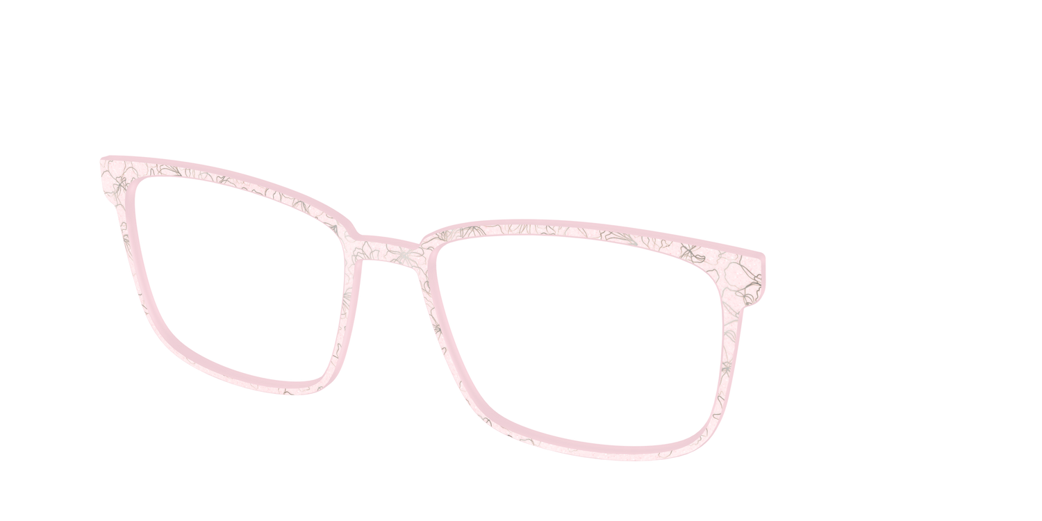 The Pink Shimmer Petals with Silver Foil - Angle Top Image - Pair Eyewear