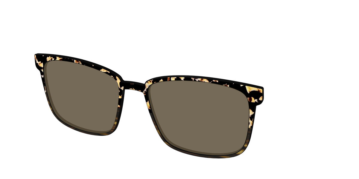 The Polarized Caramel Tortoise Horn Split Sun Top - Angle Top Image - Pair Eyewear