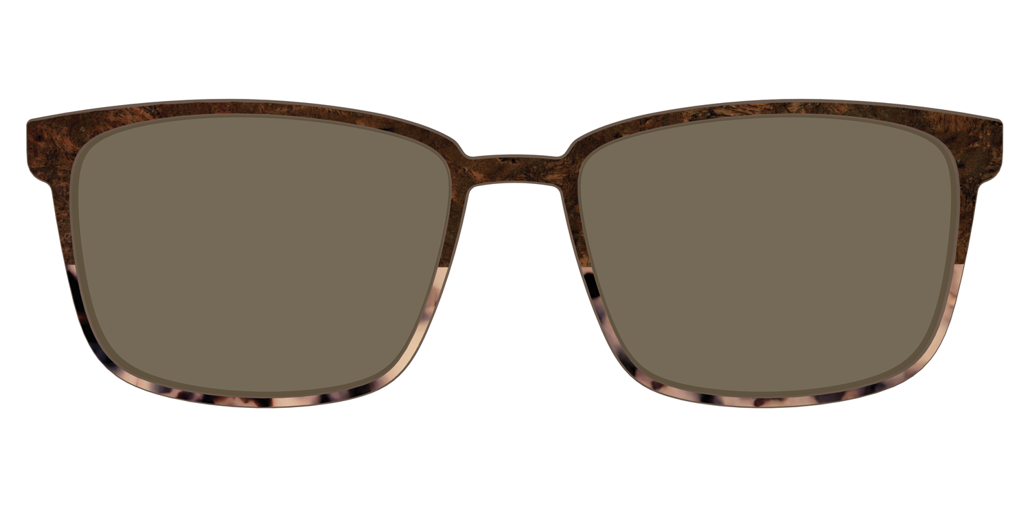 The Polarized Dark Oak Tortoise Split Sun Top - Front Top Image - Pair Eyewear